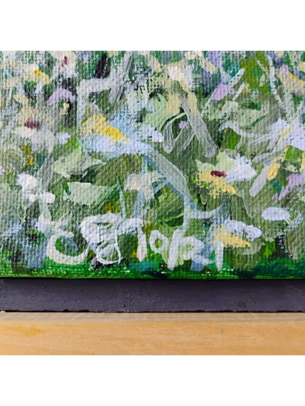 Framed Lavender Field Landscape Oil Painting On Canvas, Signed Original Art 11x9 - Picture 2 of 9